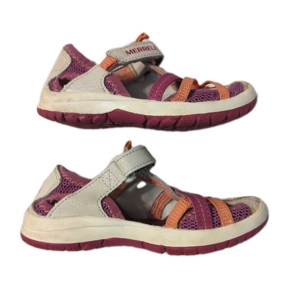 Merrell Kids Girls Dragonfly Outdoor Water Sandal Grey Coral Pink‎ Purple 10M - Picture 7 of 10